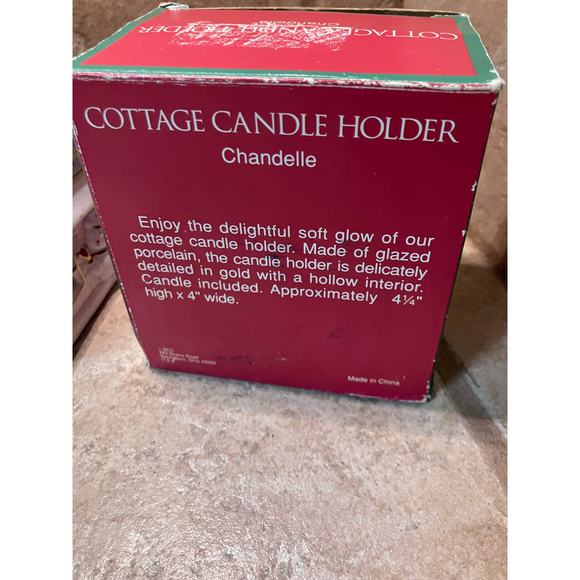 Church Collectible-Cottage Candle Holder w/ Box VINTAGE Tea Light, Christmas - Picture 9 of 10